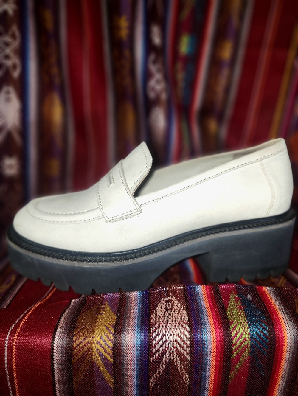 Free People Decker Platform Penny Loafer Size 38
